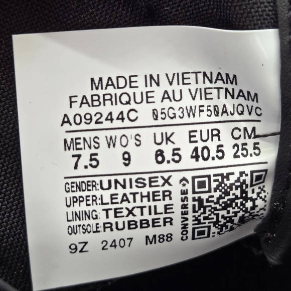 New Converse AS-1 Pro Black & Gum Skate Shoes Women's Size 9 - Picture 8 of 8